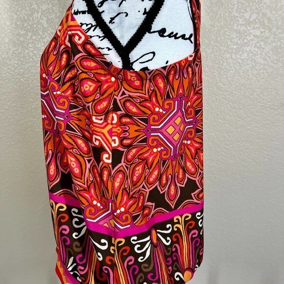 Chico’s orange blouse Zanzibar One-Shoulder Side-Tie Top size 1 - Picture 14 of 16